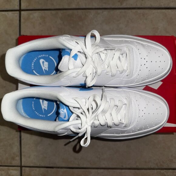 Nike Men’s Court Vision Low Casual Sneakers 11 Worn for 3 hours ONLY! White Blue main image 4
